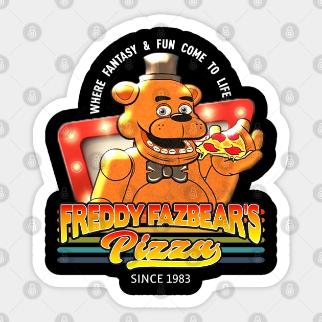 Retro Freddy Fazbear's Pizza 1983 Sticker by Super Dream Paradise 